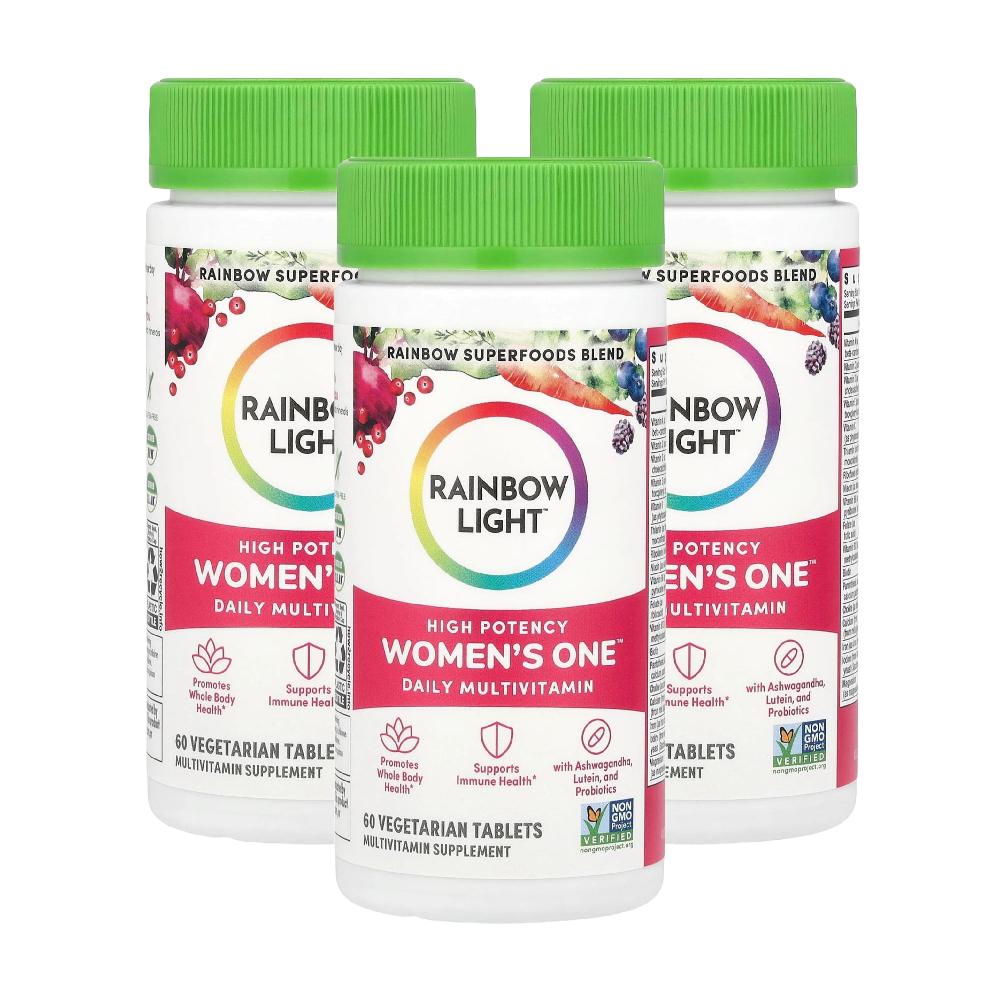 레인보우라이트 여성 멀티<b>비타민</b> 비오틴 판토텐산 칼슘 마그네슘 <b>비타민</b>D <b>K</b> 60정 3개