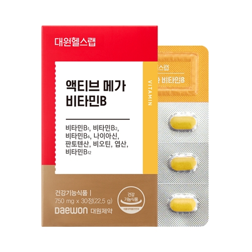 대원헬스 액티브 <b>메가</b> <b>비타민</b>B 750mg x 30정, 2개