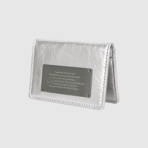 [디랩] 보네르 탄생석 각인 명함 카드지갑-silver