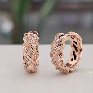 [골든듀] 아마빌레(D) 18K PG  다이아몬드 귀걸이(211300022)