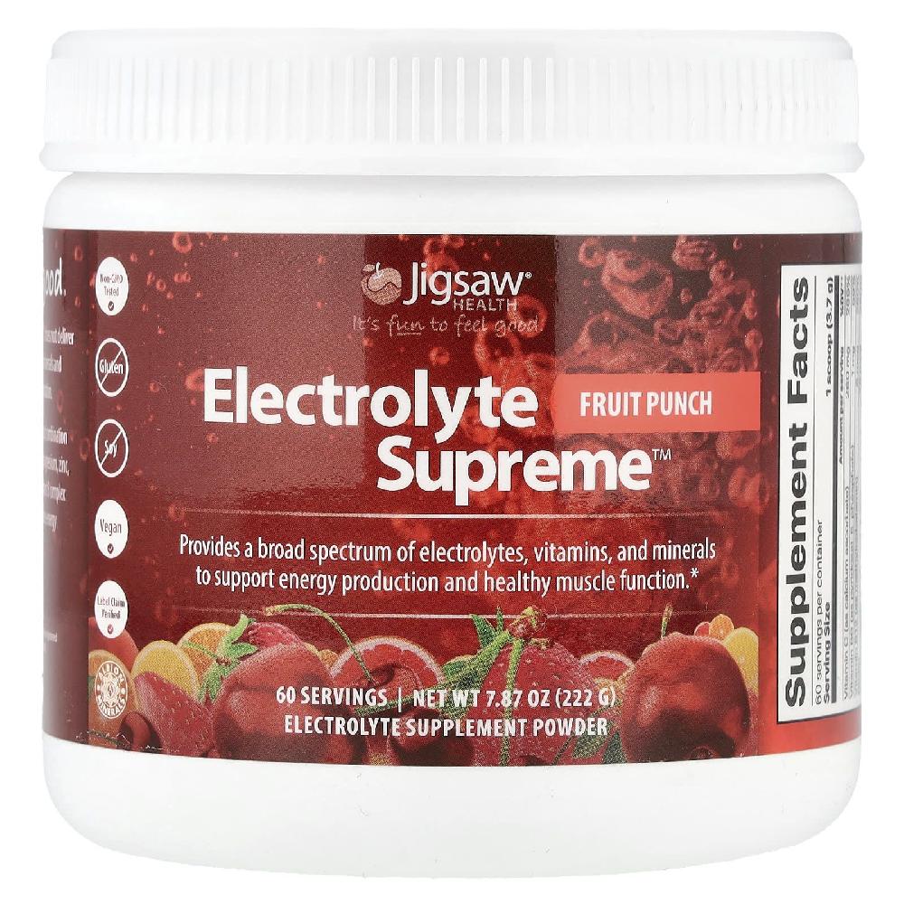 <b>지그소헬스</b> Electrolyte Supreme 비타민C 아스코르브산칼슘 과일펀치맛 222g  1개