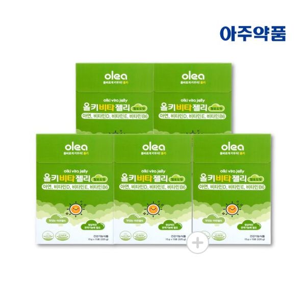 <b>아주약품</b>올키 비타젤리 청포도맛 5박스75일분 비타민D <b>아연</b>  225g  5개