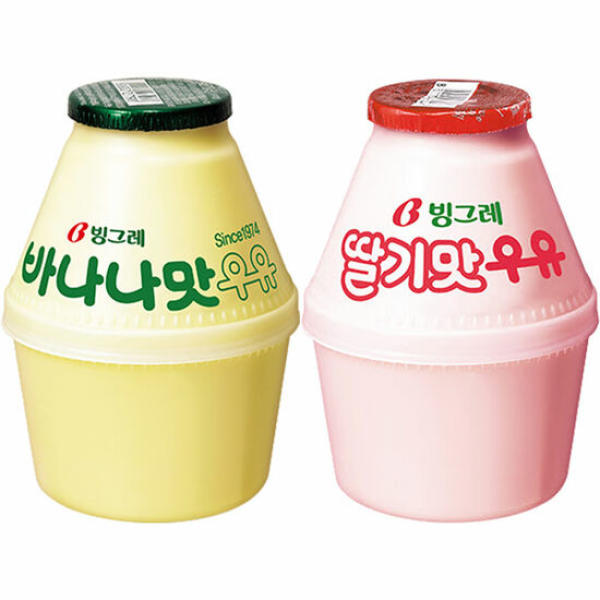 단지우유 바나나우유 딸기우유 반반