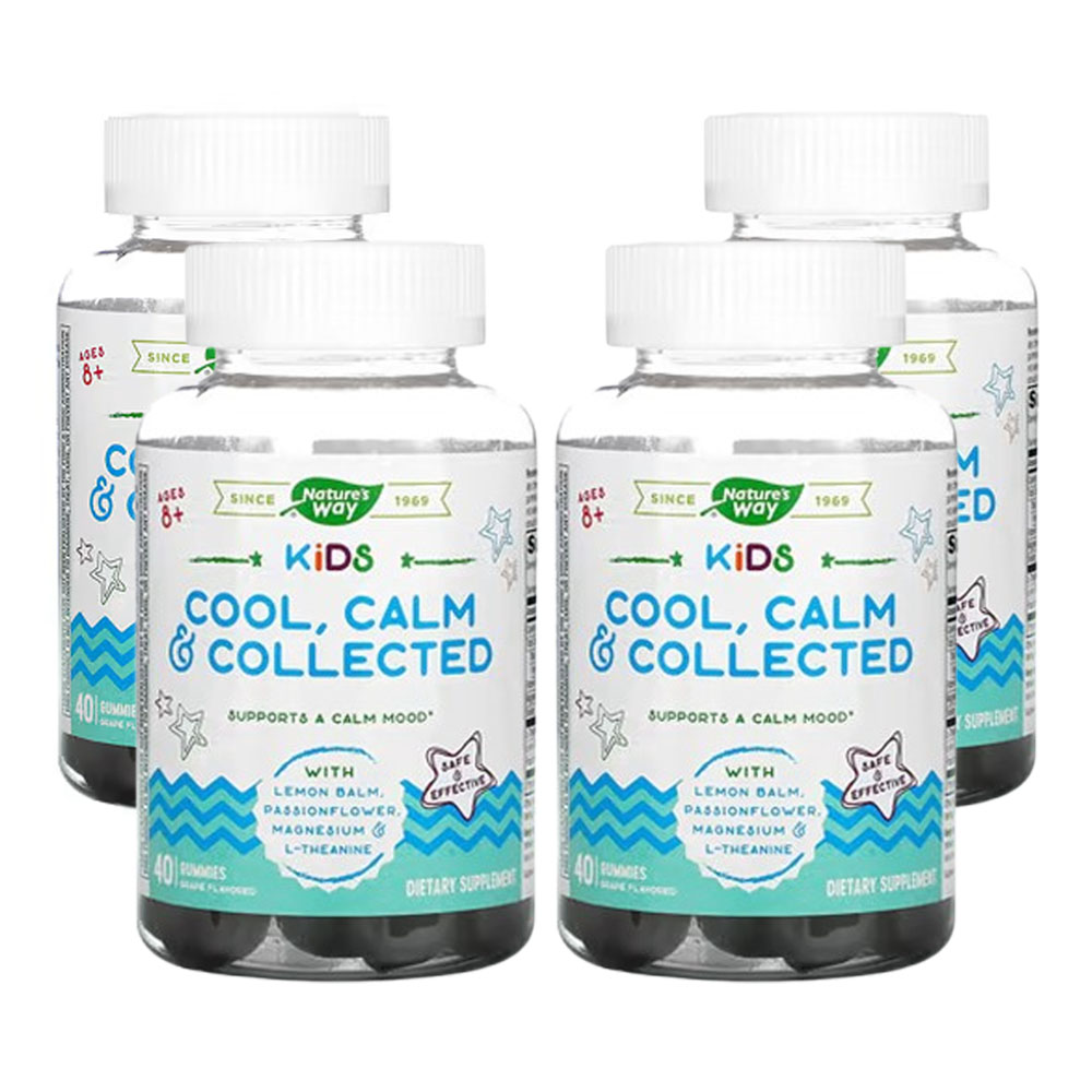 네이처스웨이 키즈 쿨 <b>카밍</b> 콜렉티드 40<b>구미</b> 4세트 레몬밤 엘테아닌 비타민B6  4팩  40정  40정