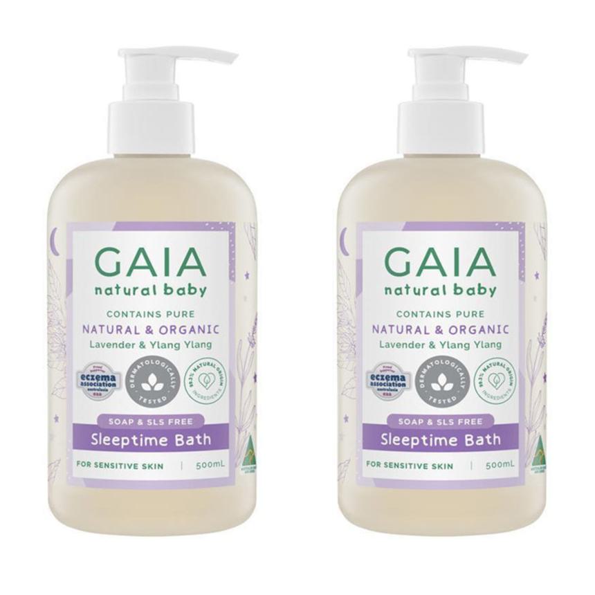<b>가이아</b> Gaia Natural Baby 유아 슬립타임 바스 라벤더 일랑일랑 500Ml 2개