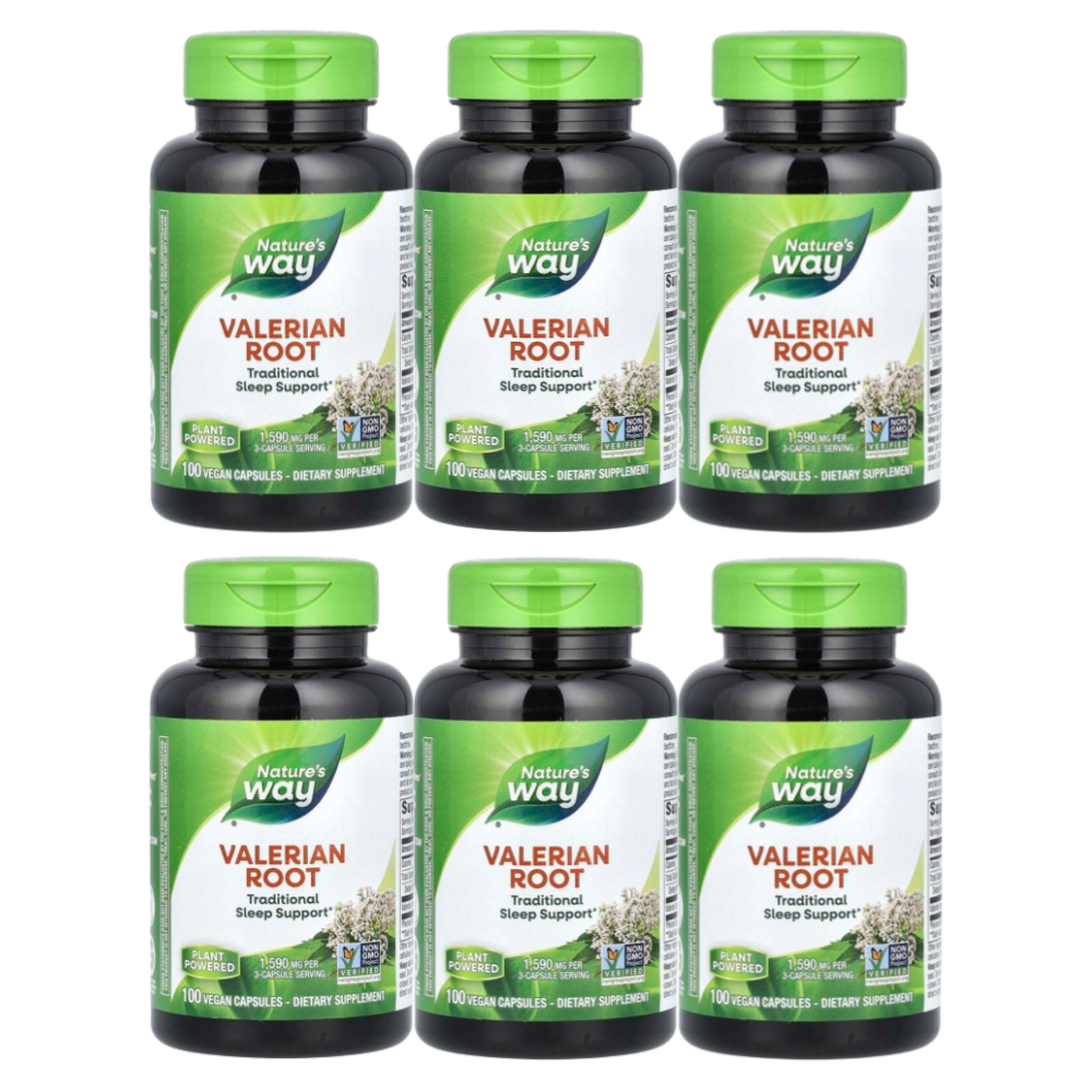 Natures Way Valerian Root 쥐오줌풀 길초근 네이쳐스웨이 바레리안 루트 530mg 캡슐  6개  100정