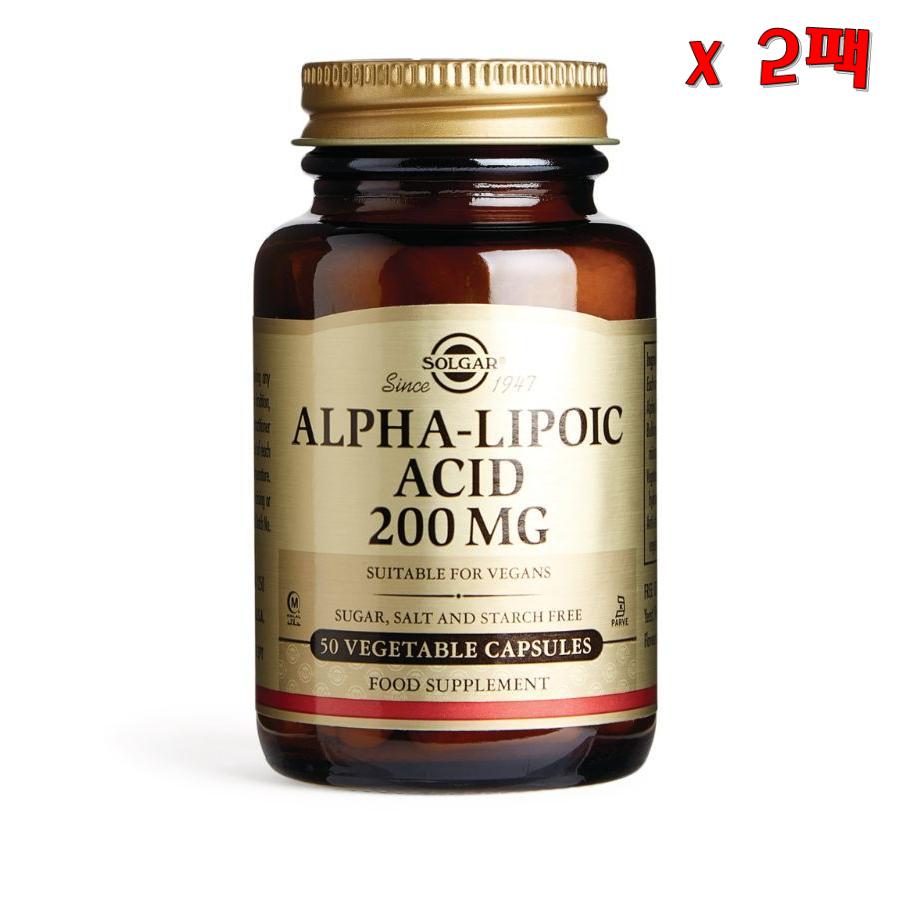 SOLGAR 솔가 알파 리포익 액시드 200mg 50 캡슐 2팩  50정  2개
