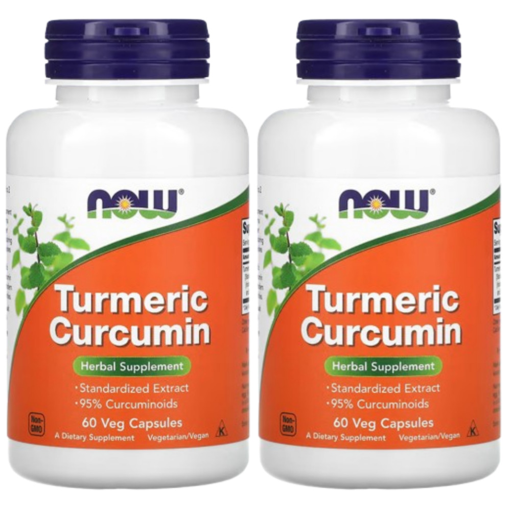 나우푸드 <b>터메릭 커큐민</b> 강황 Turmeric Curcumin 60정 2개