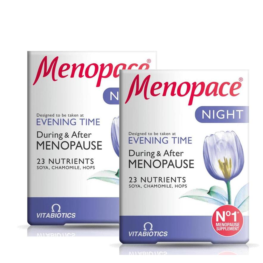 비타바이오틱스 <b>메노페이스</b> 나이트 이브닝타임 메노포즈 23종 종합비타민 홉 캐모마일 대두이소플라본 타블렛 Vitabiotics Menopace Night  2개  30정
