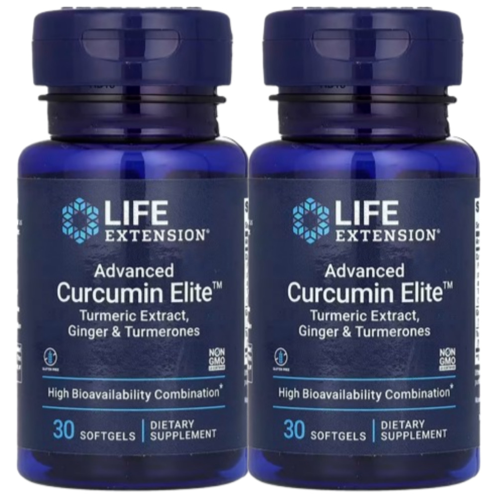 라이프익스텐션 <b>어드밴스드 커큐민 엘리트</b> 강황 생강 터메론 Curcumin Elite 30정 2개