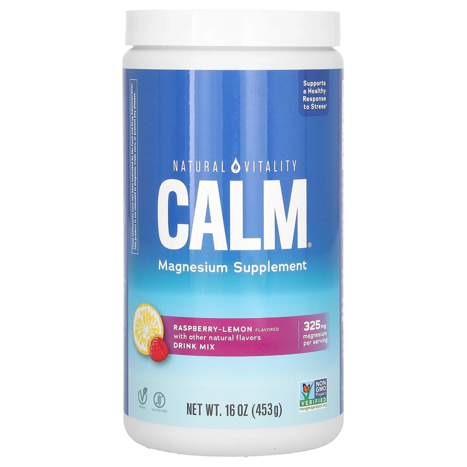 네츄럴 바이탈리티 캄 CALM 안티스트레스 드링크믹스 라즈베리-<b>레몬</b> 16oz <b>453g</b>