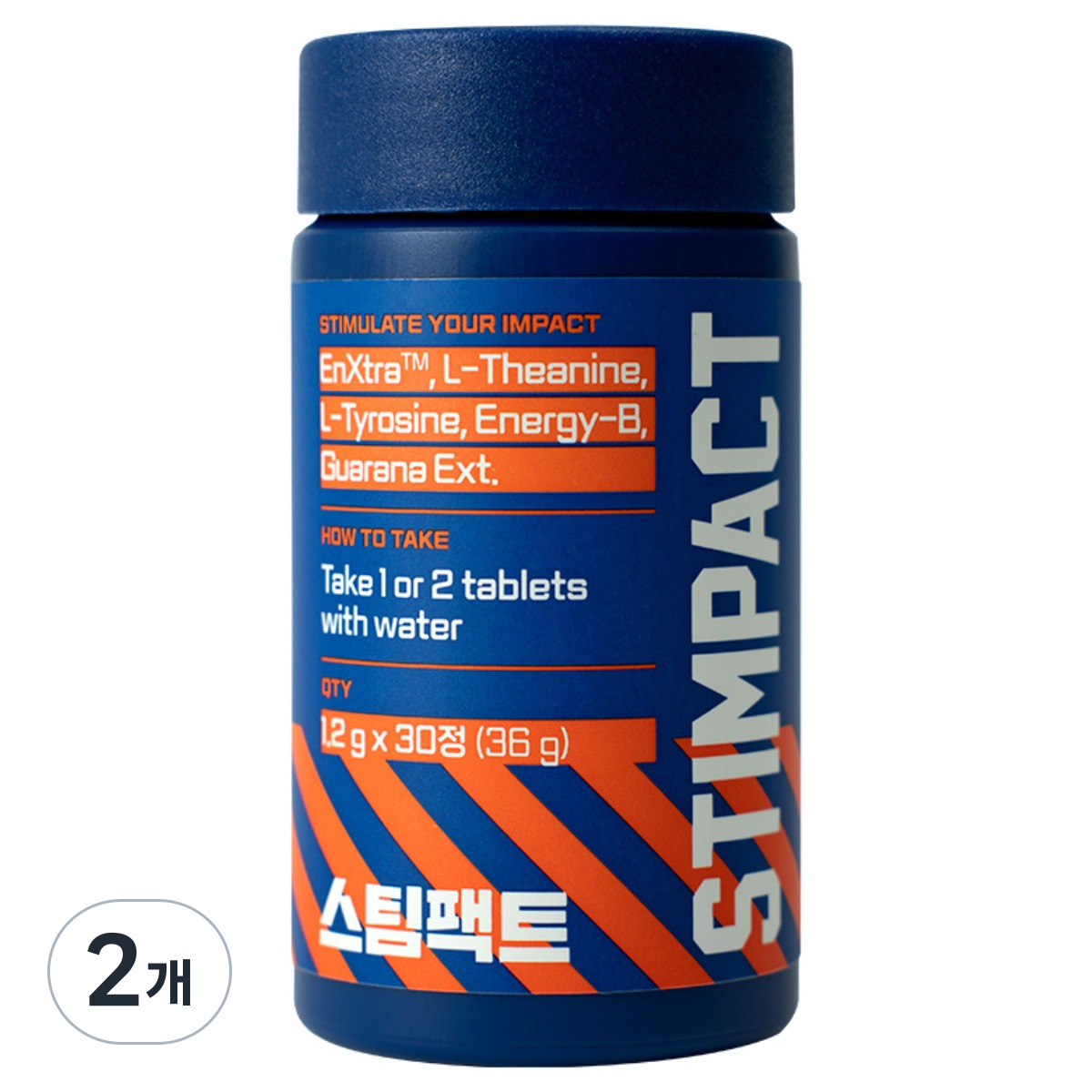 국내생산 <b>카페인</b> 타블렛 스팀팩트 <b>테아닌</b> 함유 과라나 몰입 체력 활력 누트로픽  30정  2개