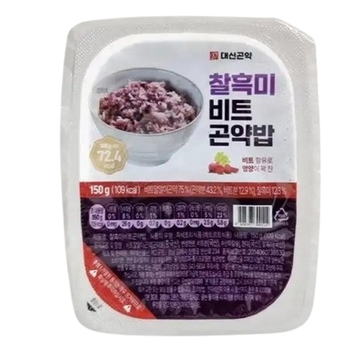 Daesin Moolsan Daesin Konjac Glutinous Black Rice & Beet Konjac Rice 150g, 24 Count