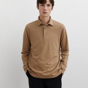 [닥스 남성] [반값세일]카멜 시그니처 체크단작 긴팔 카라티셔츠 DMTS3C080CM