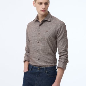 [닥스 남성] [반값세일][스테디셀러]브라운 체크 긴팔캐주얼셔츠 WMSH3DU13W2