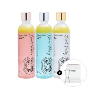 동국제약 [원쁠데이] 화제의 30초 구강루틴! 뷰티풀링 오일가글 280ml + 전용 가글컵 (루이보스엣선셋/파인포레스트/에메랄드민트) / 오일마우스워시 구강 독소 세균 구취 제거