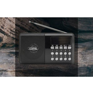 Coms 효도 USB 휴대용 스피커 블랙 MP3 음악 블루투스 컴퓨터사운드바 우퍼