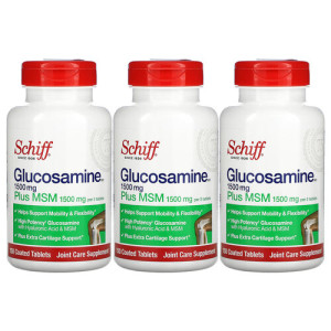 <b>쉬프</b> <b>Schiff</b> <b>쉬프</b> 글루코사민 <b>엠에스엠</b> MSM 식이유황 500mg 150정 x3통