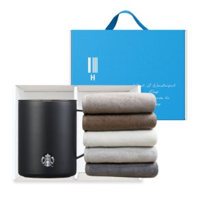 스타벅스 블랙 매트 데비텀블러 473ml 송월타올 1P 기프트박스 세트 판촉물 제작 전문~주방용품~텀블러(스텐)