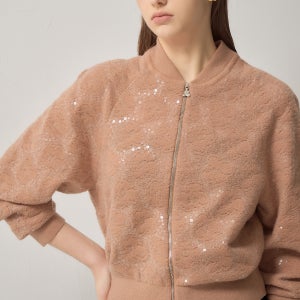 [LANVIN COLLECTION] 비딩 & 자카드 블루종 점퍼 / LC2E8WOT526W_RE