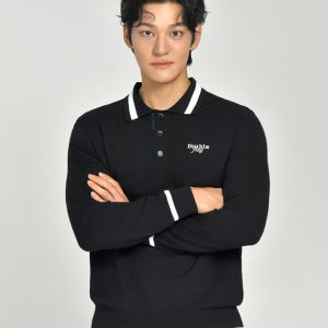 더블플래그 남성 Soft Warm 남성 골조직 포인트 긴팔 카라 니트 DXSW5D611BK