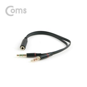 Coms 스테레오 젠더 Y형(3.5 F Mx2)10cm Black Stereo