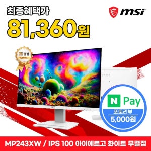 MSI 모니터 61cm(24인치) FHD 100Hz IPS 아이에르고 화이트 무결점 MP243XW