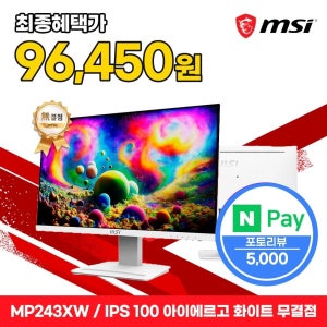 MSI 모니터 61cm(24인치) FHD 100Hz IPS 아이에르고 화이트 무결점 MP243XW