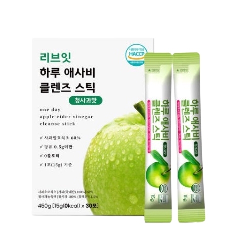 하루 <b>애사비</b> 클렌즈 스틱 청사과 15g x 30포, 2개