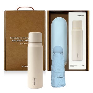 홍보아이템레스쁘리 고급 세트 (마카롱 우산+보온병(락앤락 마망컵 505ml))주문제작