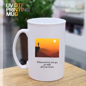 컵 레이저각인 드망즈 UV DTF필름인쇄머그 18oz 카페롱 맞춤