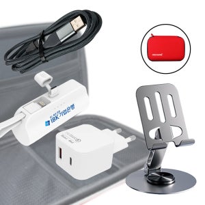추천기념세트팝폰 초미니 도킹형 보조배터리 4in1초고속충전 케이블(60w) 주문제작