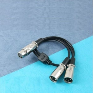 XLR 캐논 연장 케이블 2분배 Y형 3P Mic Canon F Mx2 oms cm
