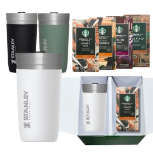 스탠리 고 진공 텀블러 화이트 + 스타벅스 비아커피 선물세트 행사기념품 주문제작