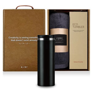 헌혈기념품레스쁘리 고급 더벅스텀블러 세트 F(텀블러 450ml+타올)단체구매