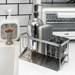 싱크대 스텐 수세미 받침 거치 걸이 일반형 주방세제 씽크 통 건조 보관 렉 홀더 정리