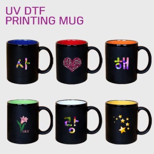 각인머그컵 드망즈 UV DTF필름인쇄머그 무광 블랙라인 온라인몰