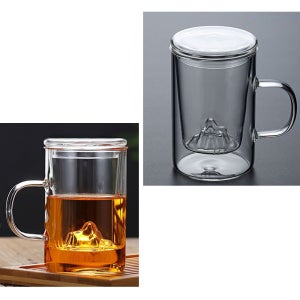 티머그 뚜껑컵 내열유리 필터컵 차 머그잔 선물 커피 찻