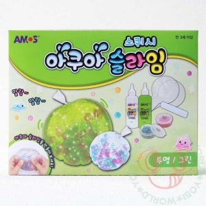 요비월드 아쿠아 슬라임 투명 그린 말랑이만들기 스퀴시메이커 액괴만들기