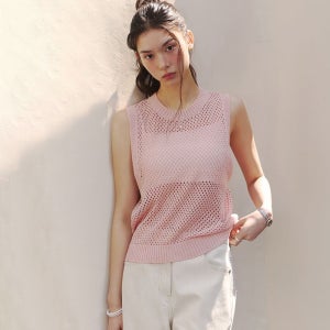 [롯데백화점] 잇미샤 [25 S/S] 매쉬 크로쉐 니트탑 ITP7ZKV800 LE1219807116