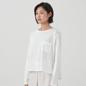 [와이잭] W_씬 져지 포켓 루즈핏 긴소매 티셔츠 (115gsm) LJT2022L