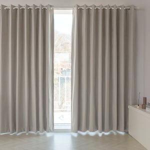 다크모카 100% 빛차단 양면 이음선없는 특대형 거실 암막커튼 1장