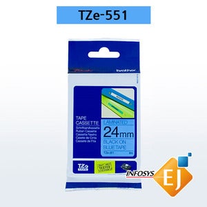 브라더 TZe-551 정품 라벨카트리지 24mm 파랑바탕 검정글씨 PT-P750W PT-P700 PT-D610BT PT-P950NW PT-P900W회원가입즉시할인 특가