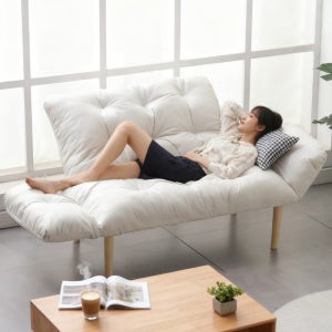 2인용 소파 원룸 각도조절 좌식 리클라이너 접이식 소파베드 캐스퍼 1인용 소파  화이트