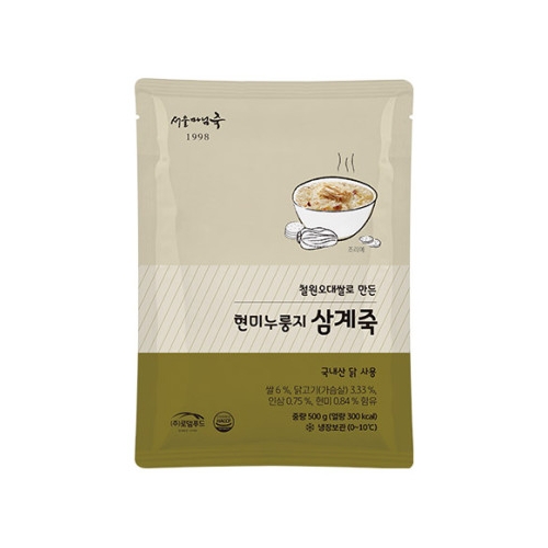 서울마님죽 삼계죽 성분 분석