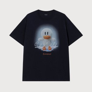 [수올리 콜라보] 쿨 코튼 올덕 그래픽 티셔츠 Navy