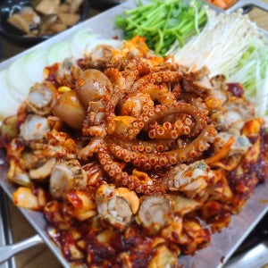 (당일발송)산낙지가리비철판볶음 홈파티 캠핑요리 , 불난낙지