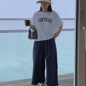 썬키스트 프릴 와이드 밴딩 팬츠 (2color)