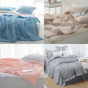 [썸머세일/무료배송] 여름 시어서커 리플 인견 차렵이불(S/Q)