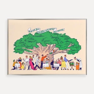 [커런트브라운] 무화과 나무 레스토랑 짱셔요 드로잉 Jjjangsyuyo Drawing 아트 프린트 A4/A3/A2